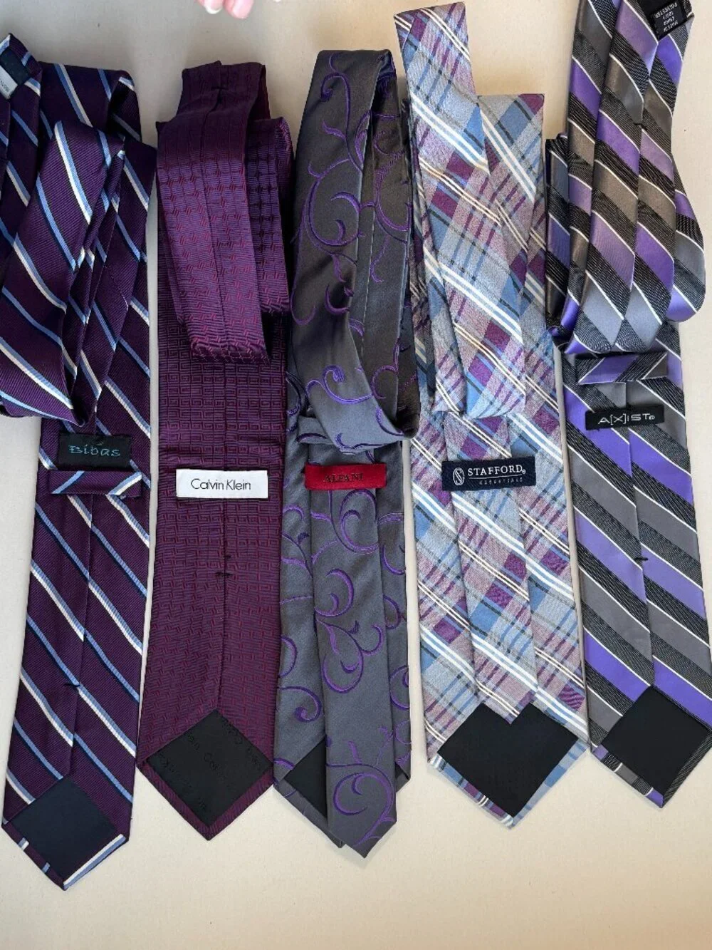 Bundle-Men's Ties: Bibas, Calvin Klein, Alfani, Stafford, A[x]ist  Multicolor